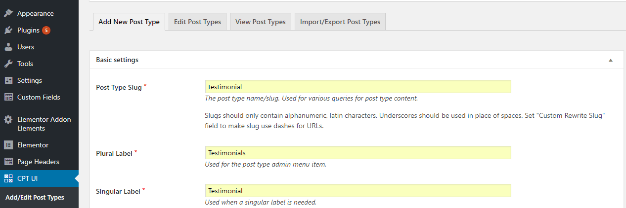 Creating Custom Post Type