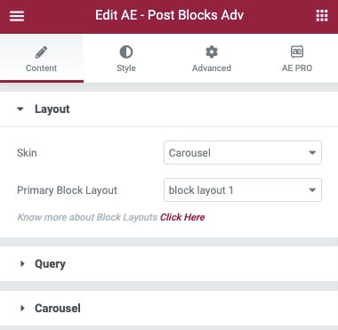 AE - Post Block Adv Widget