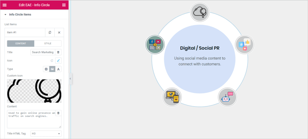 Info Circle in Elementor