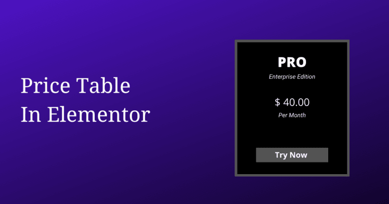 Price Table Elementor