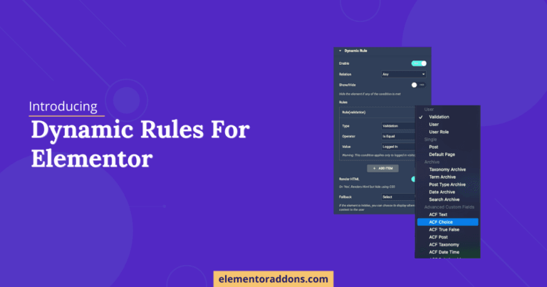 Dynamic Rules for Elementor Banner