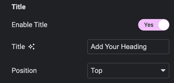 Chart: Title Settings