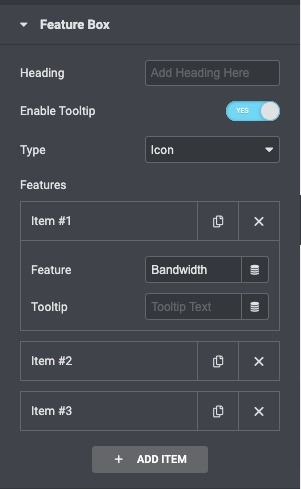 Comparison Table: Feature Box Settings
