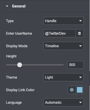 Twitter: General Settings