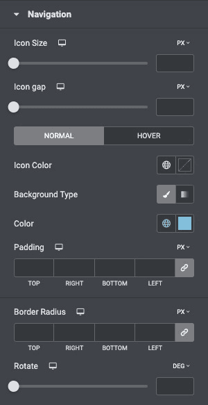 Content Ticker: Navigation Style Settings