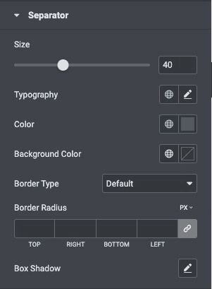 Dual Button: Separator Style Settings