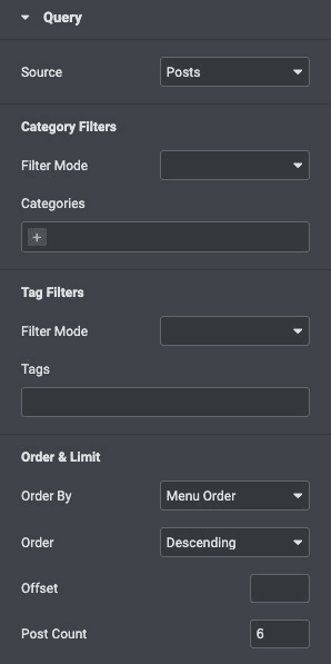 Timeline: Custom Query Settings