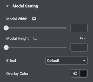 Dual Button: Modal Settings