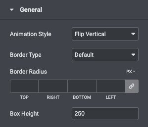 Flip Box: General Style Settings