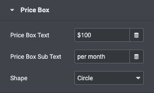 Price Table: Price Box Settings