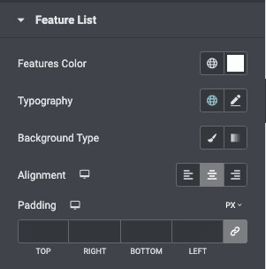 Price Table: Feature List Style Settings