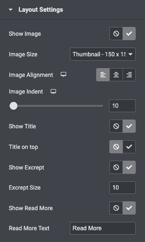 Post List: Layout Settings