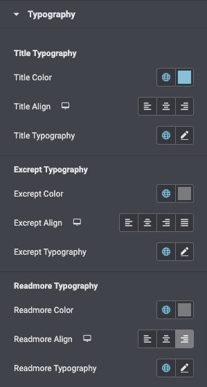 Post List: Typography Settings