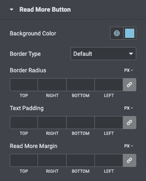 Post List: Read More Button Style Settings