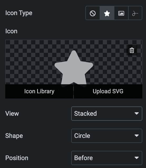 Advanced Heading: Icon Settings