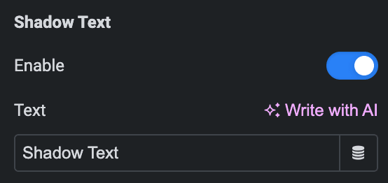 Advanced Heading: Shadow Text Settings