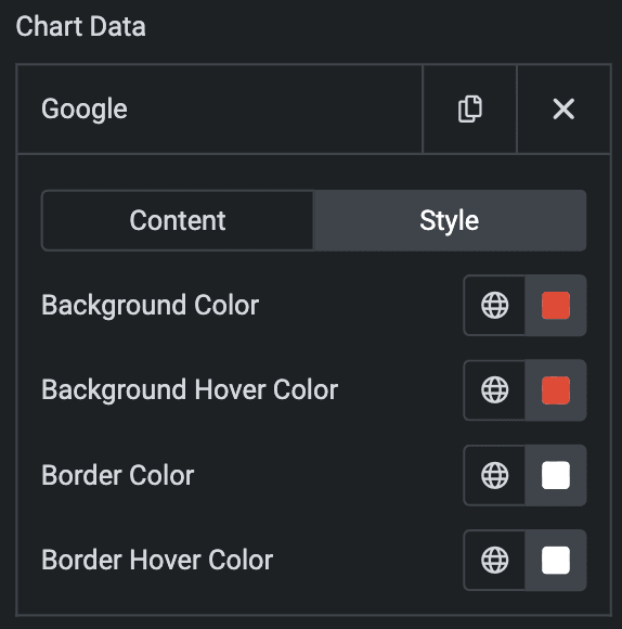 Radial Charts: Dataset Style Settings