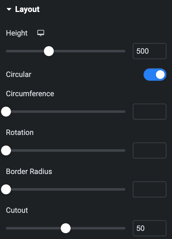 Radial Charts: Layout Settings