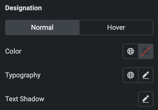 Team Member: Designation Style Settings(Normal)