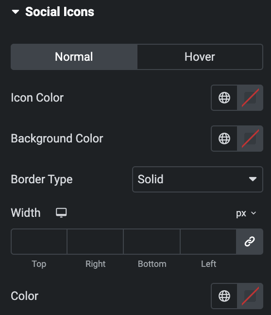 Team Member: Social Icons Style Settings(Normal)