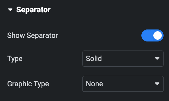 Advanced Heading: Separator Settings