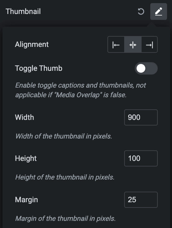 Instagram Feed: LightBox Thumbnail Settings