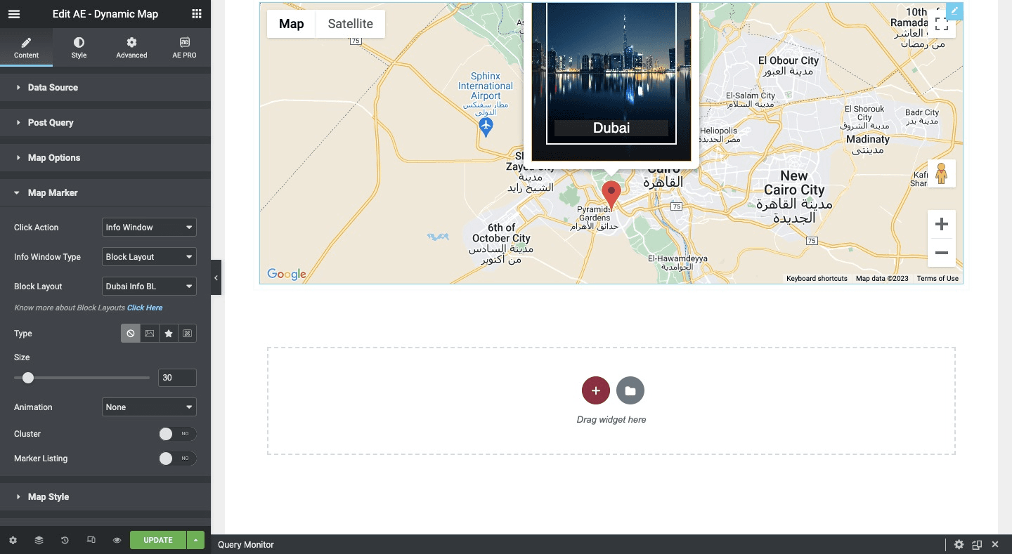 AE Dynamic Map: Map Marker Settings(Block Layout)