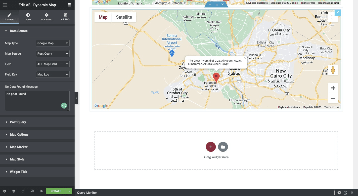 AE Dynamic Map: Data Source Settings(ACF Map Field) 