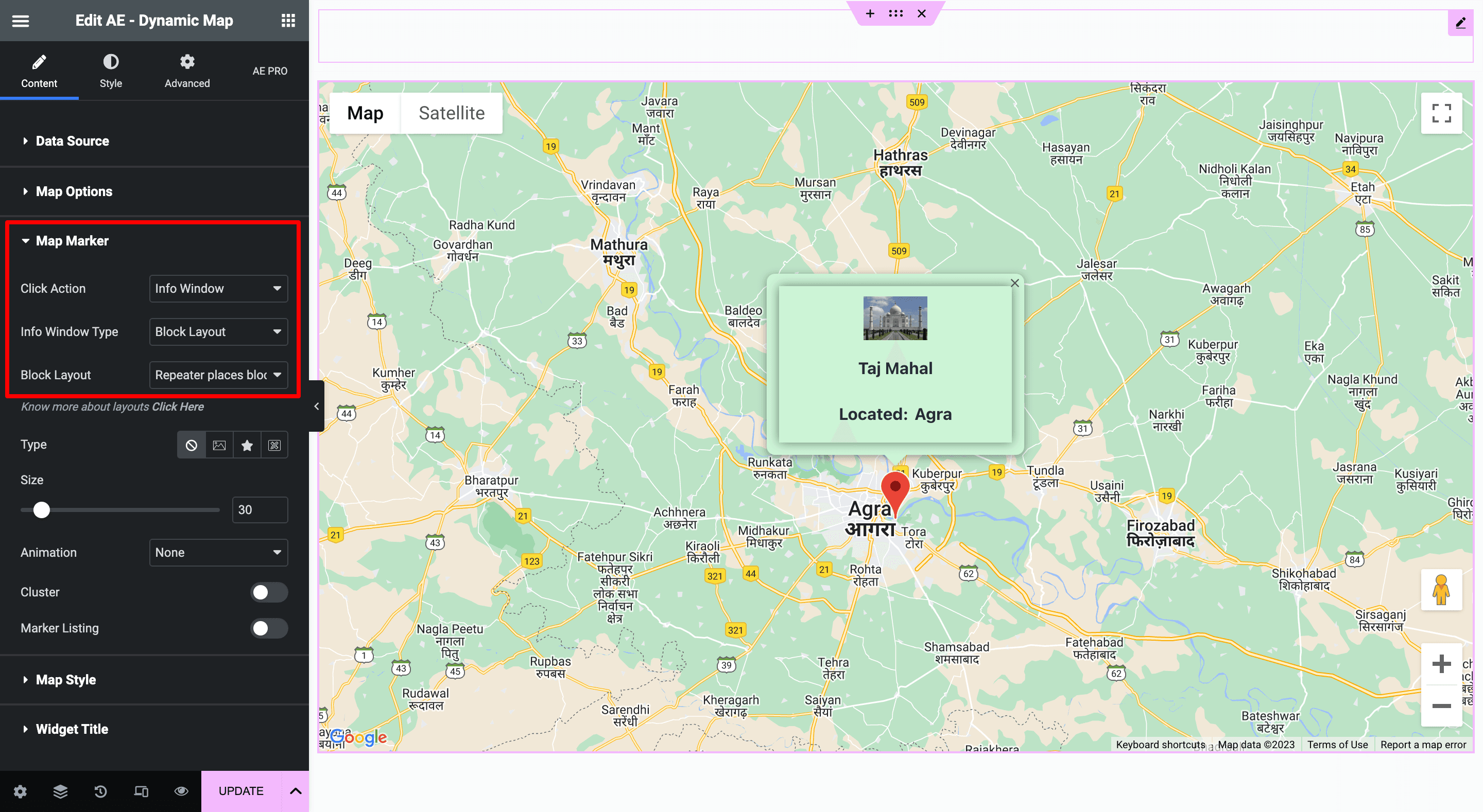 AE Dynamic Map: Display Data with Block Layout