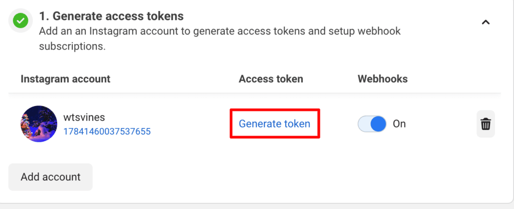 Meta For Developers Account: Generate Token