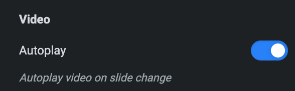 Video Gallery: Autoplay Video Settings