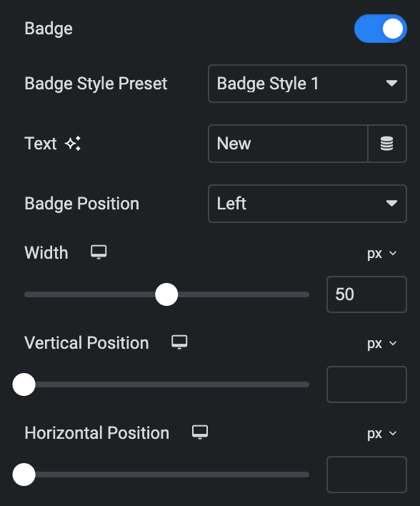 Advanced Price Table: Badge Settings