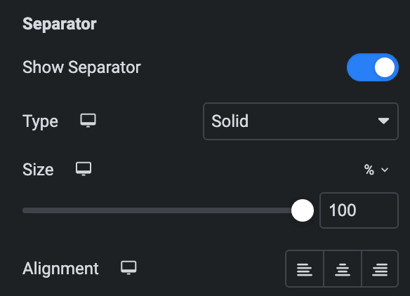 Advanced Button: Separator Settings