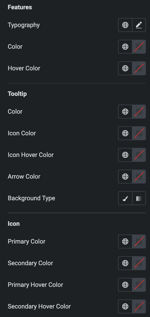 Advanced Price Table: Individual Item Style Settings