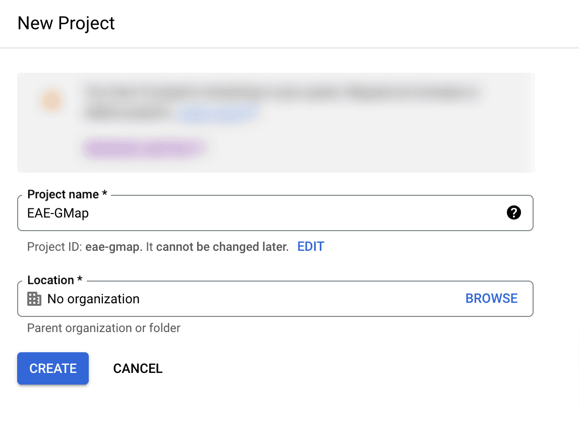 Google Cloud: Provide Project Name