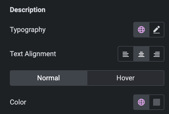 Advanced Price Table: Description Style Settings