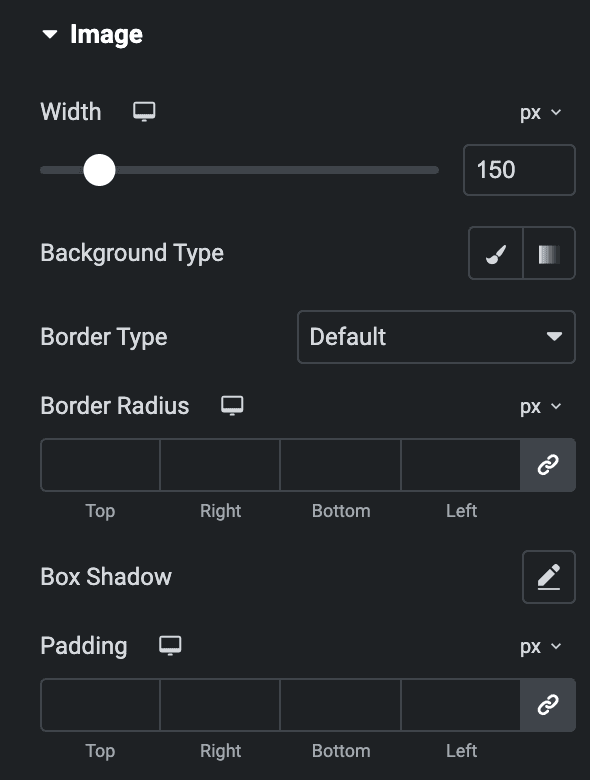 Floating Element: Image Style Settings