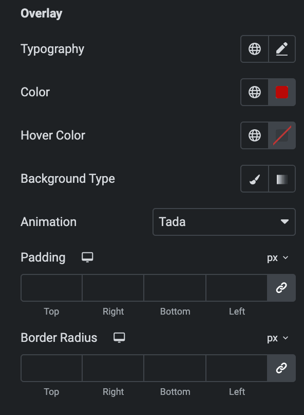 Floating Element: Image Overlay Style Settings