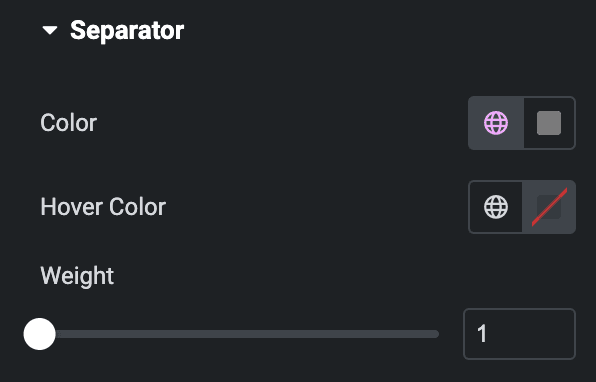 Advanced Button: Separator Style Settings