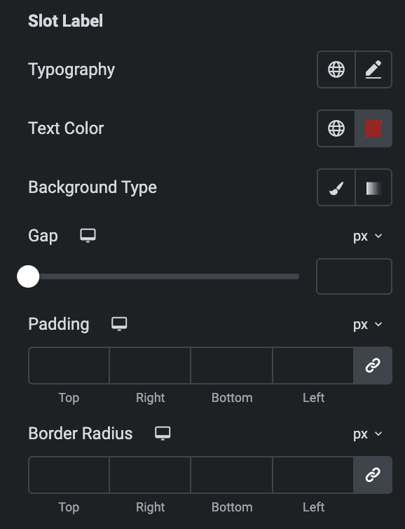 Business Hours: Slot Label Style Settings