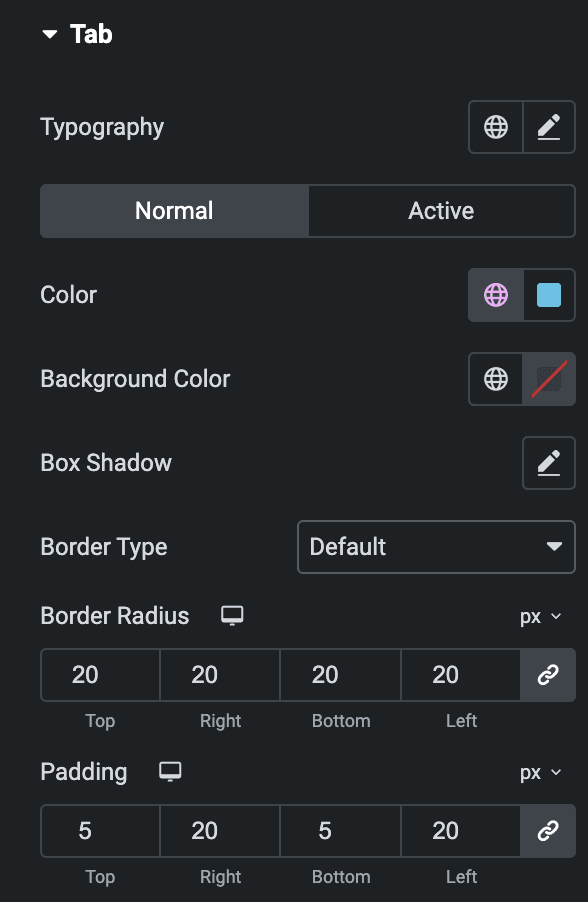 Advanced Price Table: Tab Style Settings