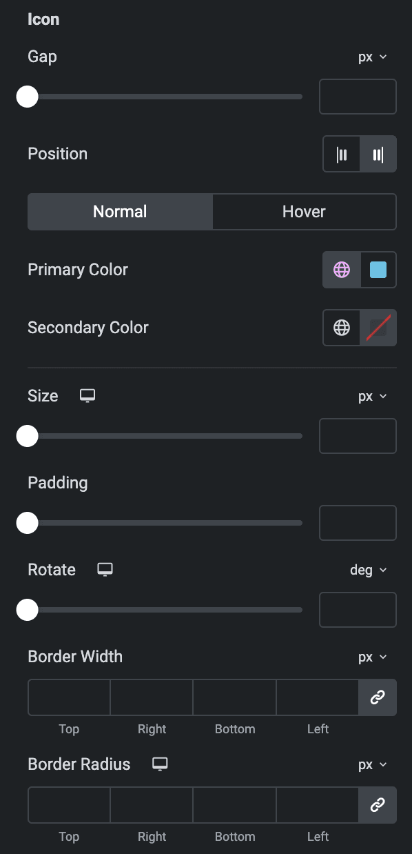 Advanced Price Table: Tab Icon Style Settings