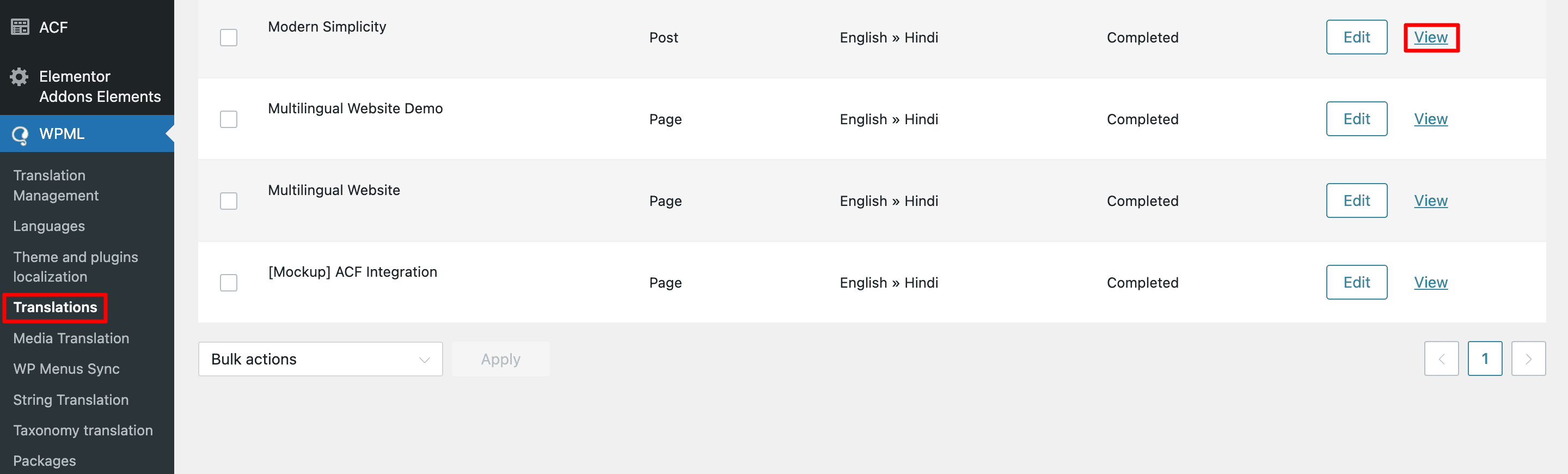 WPML: View Your Translation Settings