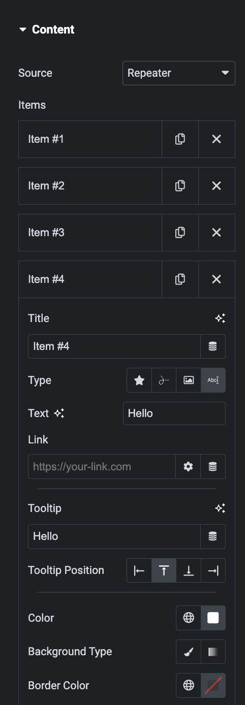 Image Stack: Content Source Settings(Repeater)