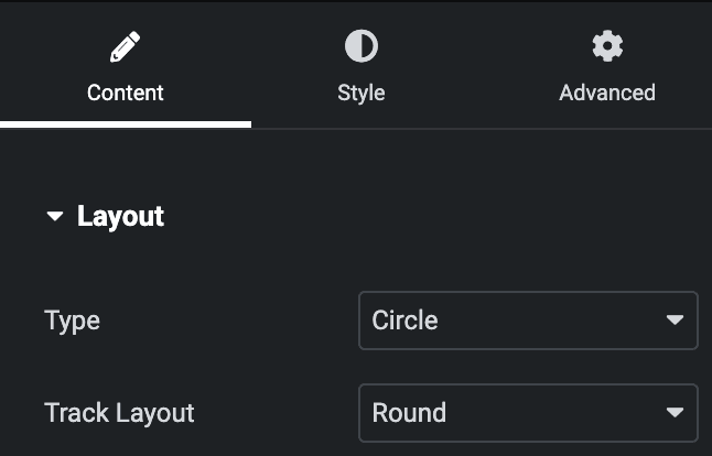 Circular Progress: Layout Settings