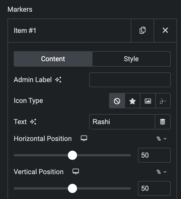 Image Hotspot: Marker Content Settings