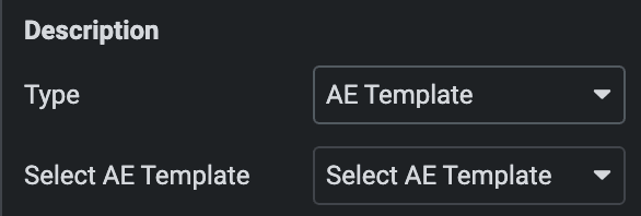 Info Group: Description Content Settings(AE Template)