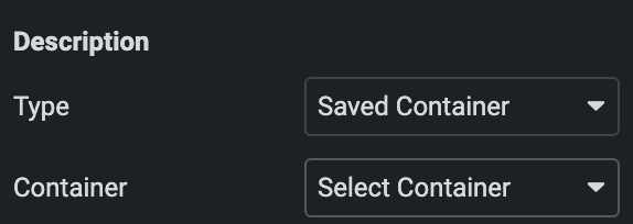 Info Group: Description Content Settings(Saved Container)