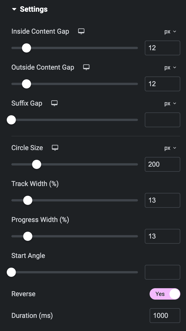 Circular Progress: Settings