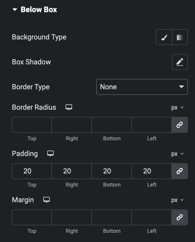 Circular Progress: Below Box Style Settings